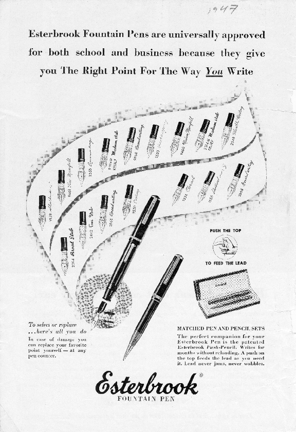 1947 Esterbrook Ad